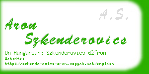 aron szkenderovics business card